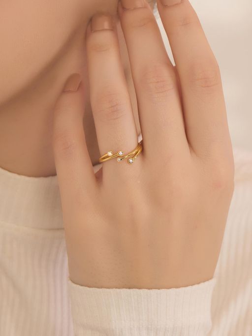 Nistra 925 Sterling Silver Starlit Ends Ring (Adjustable)