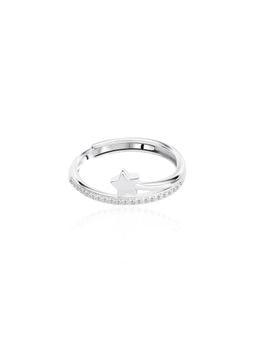 Nistra - 925 Sterling Silver Shooting Star CZ Ring (Adjustable)