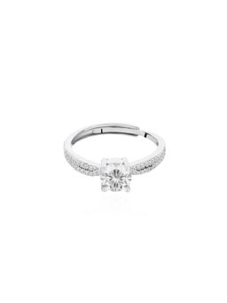 Nistra - 925 Sterling Silver Graceful Charm Solitaire Ring (Adjustable)