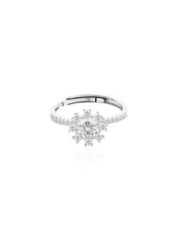 Nistra - 925 Sterling Silver Starburst Spark Ring (Adjustable)