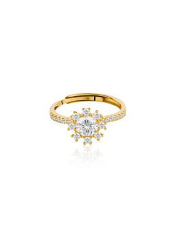 Nistra - 925 Sterling Silver Starburst Spark Ring (Adjustable)