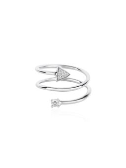 Nistra - 925 Sterling Silver Triangle Spiral Ring (Adjustable)