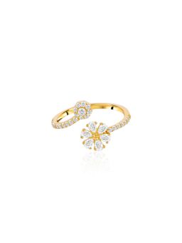 Nistra - 925 Sterling Silver Daisy Dazzle Ring (Adjustable)