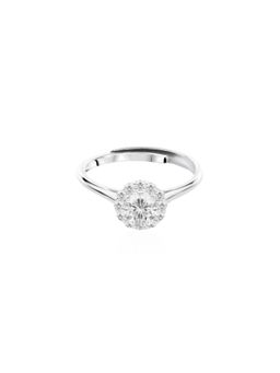 Nistra - 925 Sterling Silver Eternal Halo Solitaire Ring (Adjustable)
