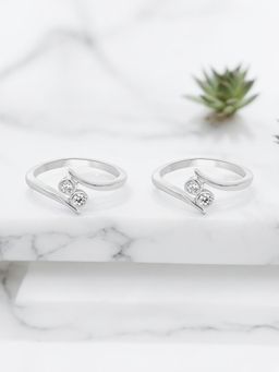 Nistra - 925 Sterling Silver Twinkle Twist Toe Rings (Adjustable)