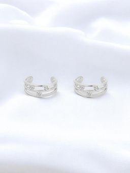 Nistra - 925 Sterling Silver Triple Wrap Toe Rings (Adjustable)