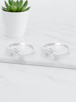 Nistra - 925 Sterling Silver Dolphin Toe Rings (Adjustable)