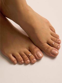 Nistra - 925 Sterling Silver Love Toe Rings (Adjustable)