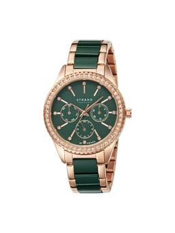Strand by Obaku - Sandy Lime Multifunction Green Round Crystal Dial Womens Watch S729LMVESE