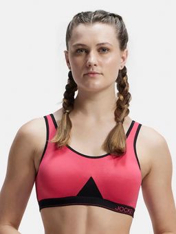 Jockey - 1376 Wirefree Non Padded Cotton Elastane Active Bra - Ruby