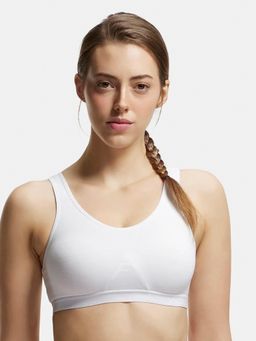 Jockey - 1376 Wirefree Non Padded Cotton Elastane Active Bra - White