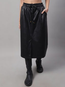 NOBARR - Womens Polyester Solid Black Skirt