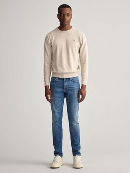 GANT - Men Blue Self Design Slim Fit Jeans