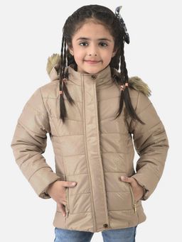 CRIMSOUNE CLUB - Girls Beige Jacket with Shimmer Effect