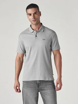 Levi's - Mens Grey Textured Polo T-Shirt
