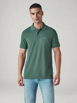 Levi's - Mens Green Solid Polo T-Shirt