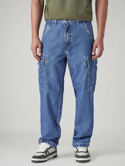 Levi's - Mens Blue Solid Cargo Jeans