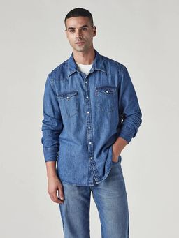 Levi's - Mens Denim Blue Solid Shirt