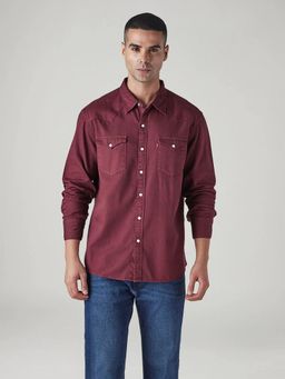 Levi's - Mens Burgundy Solid Shirt