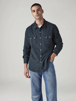 Levi's - Mens Navy Blue Solid Shirt