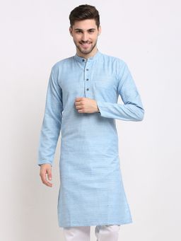 Jompers - Men Woven Kurta in Blue