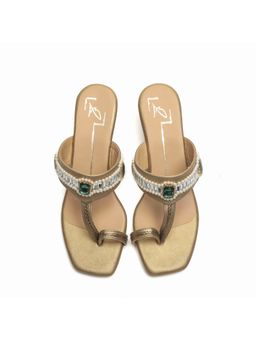NIDHI BHANDARI - Tan One Toe Embroidery Wedges