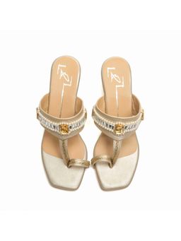 NIDHI BHANDARI - Gold One Toe Embroidery Wedges