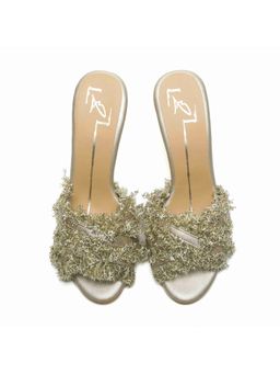 NIDHI BHANDARI - Gold Open Toe Embroidery Block Heels
