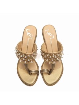 NIDHI BHANDARI - Tan One Toe Embroidery Block Heels