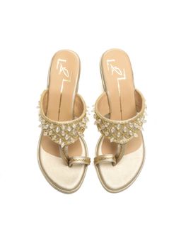 NIDHI BHANDARI - Gold One Toe Comfort Faux Leather Heels