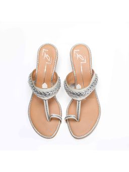 NIDHI BHANDARI - White One Toe Swarovski Detailing Wedges