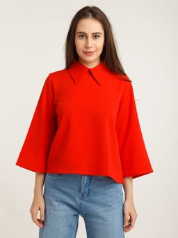 Zink London - Womens Red Solid Top