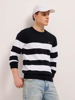 The Bear House - Men Black Stripes Sweatshirt