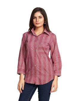 GulaboSitabo - Pink Printed Pattern Cotton Shirt