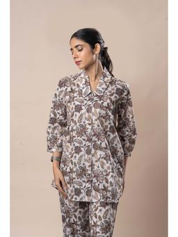 GulaboSitabo - Off White Jaal Printed Cotton Shirt