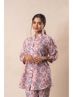 GulaboSitabo - White Printed Cotton Shirt