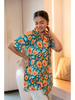 GulaboSitabo - Sunflower Printed Buttoned Down Cotton Shirt