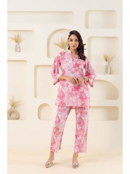 GulaboSitabo - White Flower Abstract Printed Pure Cotton Top