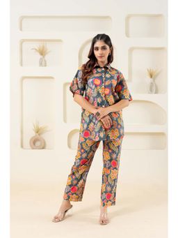 GulaboSitabo - Grey Multi Color Floral Pure Cotton Printed Shirt