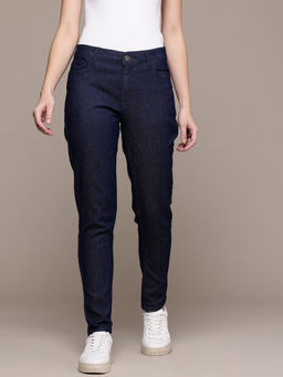 Freehand - Women Navy Blue Slim Fit Solid Mid-Rise Jeans