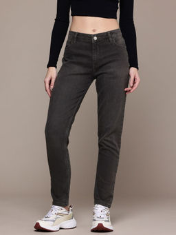 Freehand - Women Grey Slim Fit Solid Mid-Rise Jeans