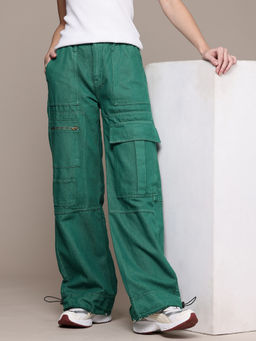Freehand - Women Green Straight Fit Solid Mid-Rise Jeans