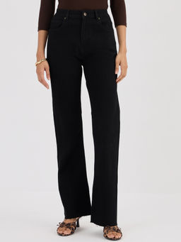 Femmella - Women Black The Flare Fit High Rise Jeans