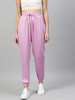 STREET 9 - Women Lavender Satin Jogger