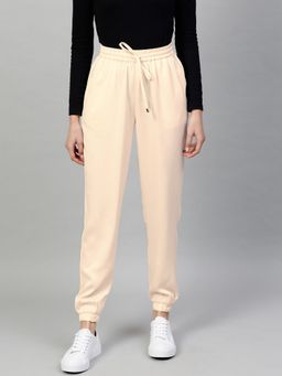 STREET 9 - Women Beige Satin Jogger