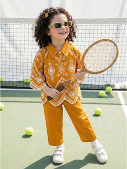 Autumnlane - Joy Apricot Schiffli Cotton Co-Ord Set