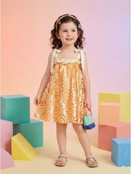 Autumnlane - Joy Coral Schiffli Cotton Kids Dress