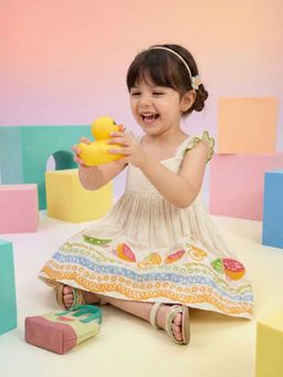 Autumnlane - Joy Fruit Embroidery Cotton Dress