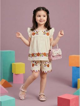 Autumnlane - Joy Peony Embroidery Cotton Kids Co-Ord Set