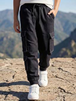 Arias by LARA DUTTA - Cotton Terry Full Length Joggers with Cargo Pocket
